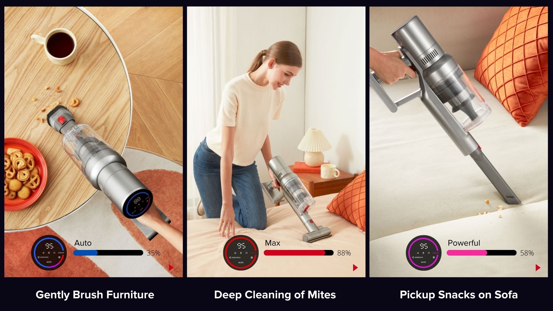 Airbot Hypersonics PRO, 27000Pa Cordless Vacuum Cleaner Portable Handheld Stick Vacuum Dust Sensor Dust Mite